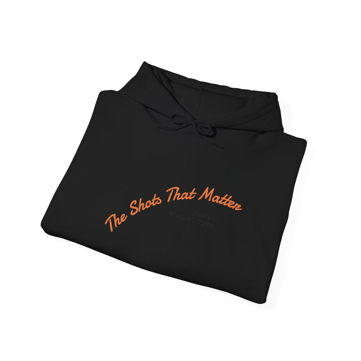 Graphic Hoodie — "The Shots That…" Minimal Script Pullover