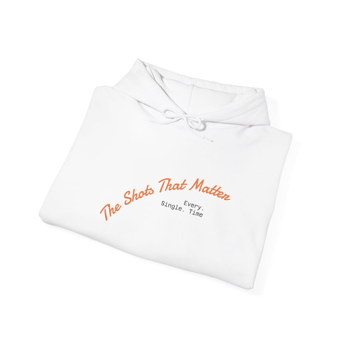 Graphic Hoodie — "The Shots That…" Minimal Script Pullover