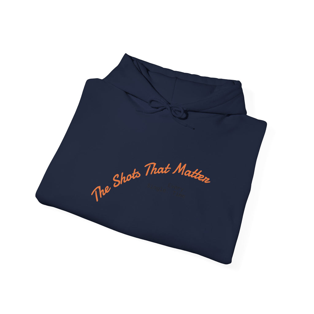 Graphic Hoodie — "The Shots That…" Minimal Script Pullover