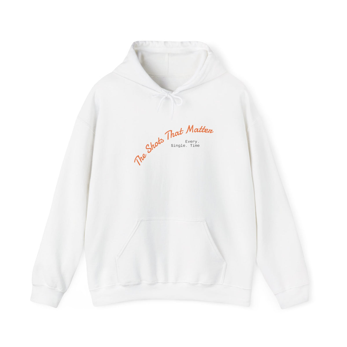 Graphic Hoodie — "The Shots That…" Minimal Script Pullover